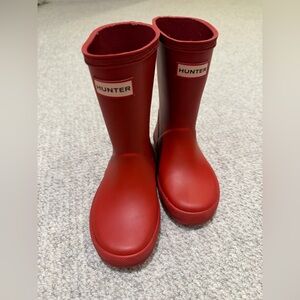 Kids Hunter Red Rain Boots Size 8UK